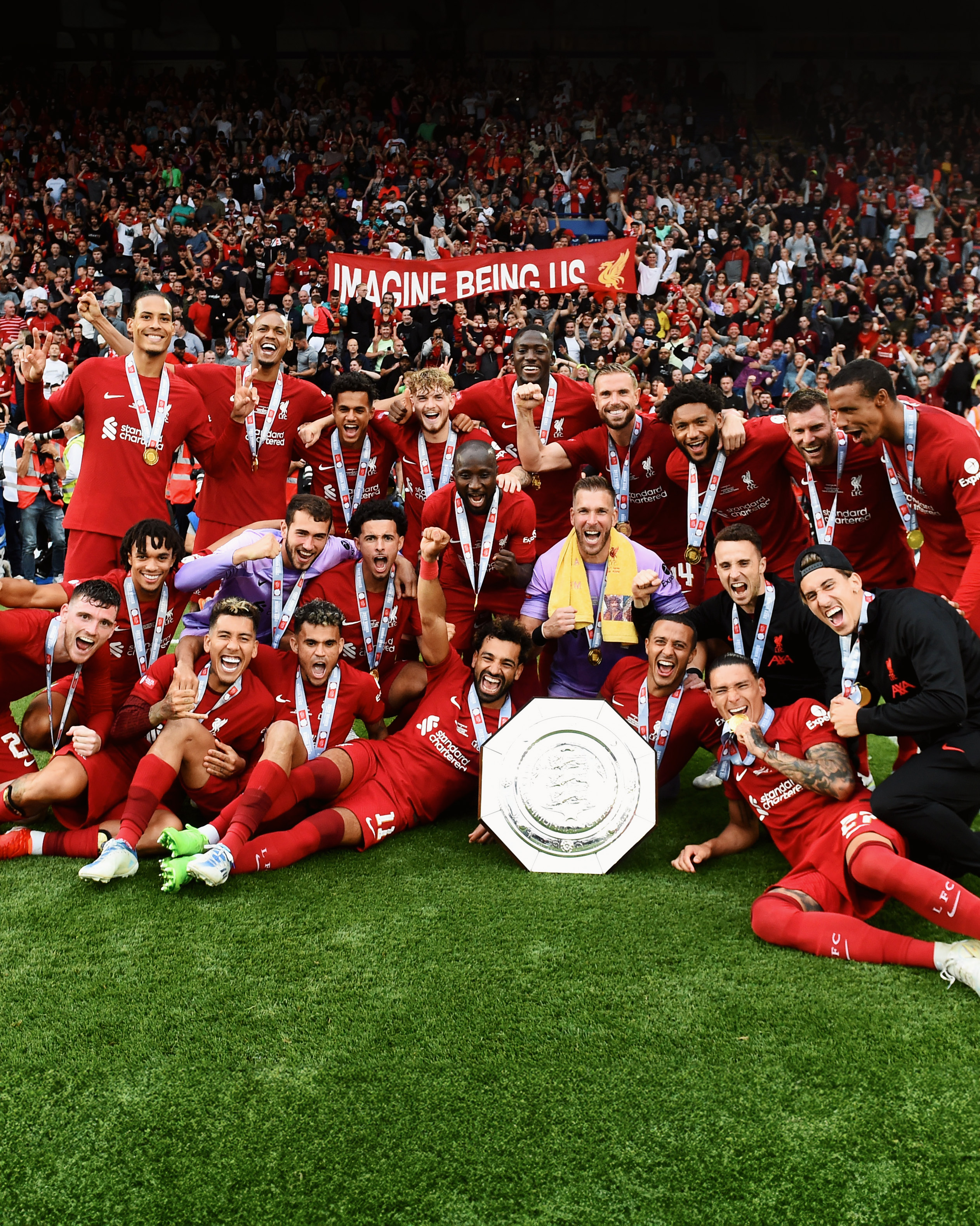 Photography of the Liverpool squad celebrating winning the 2022 Community Shield..jpeg
